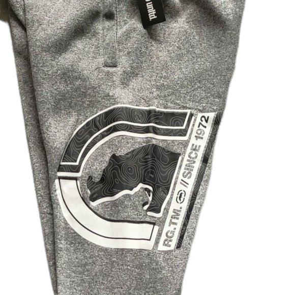 Ecko Unltd. Joggers Men's Medium Gray Logo Fleece Lined Drawstring Sweatpants - Picture 10 of 10